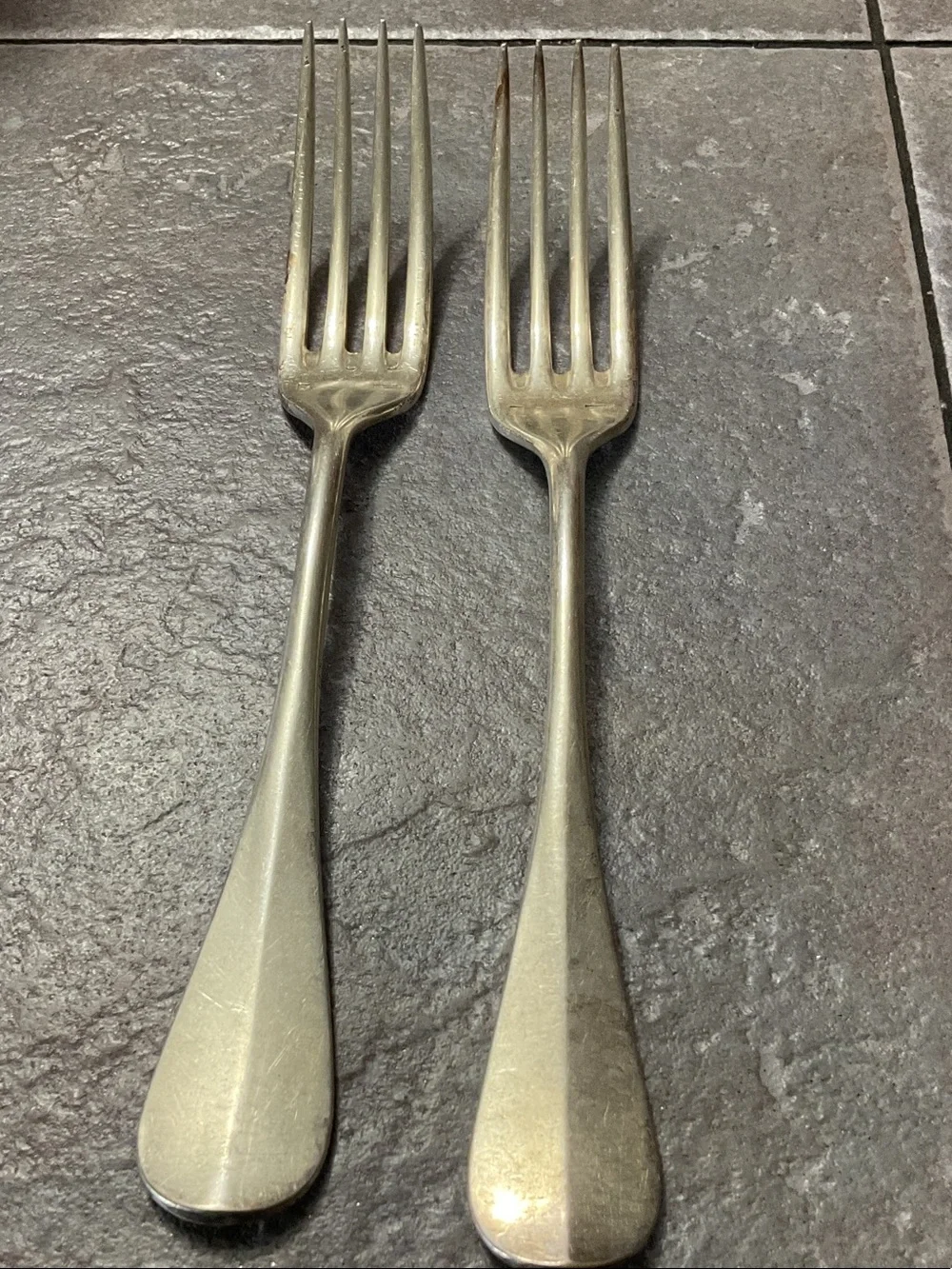 Vintage Silver Tone Dinner Forks - Set of 2